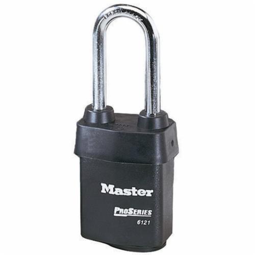 Master Lock® S3823 Grip Tight™ Plus Clamp-On Not Keyed Circuit Breaker Lockout, For Use With 480/600 V Oversized Handle Molded Case Circuit Breakers, 1 Padlock, 1/4 or 9/32 in Dia Max Padlock Shackle, PC/ABS Thermoplastic/Nylon/Stainless Steel, Black/Red