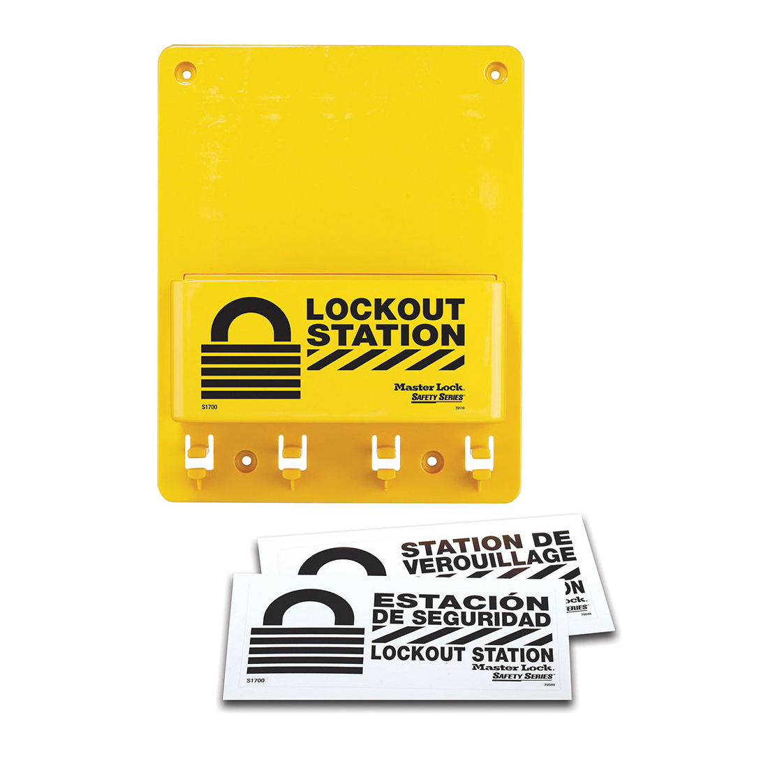 product Brady&reg; 50992 Padlock Center, Unfilled, 36 Padlocks, 21-1/2 in H x 23-1/2 in W x 3/16 in D, Wall Mount, Language: English