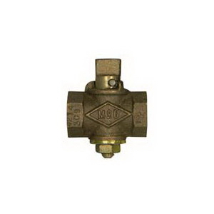 A.Y. McDonald 4210-129, 10552 Flat Tee Head Plug Valve With Top Check, 3/4 in, FNPT, Bronze Body