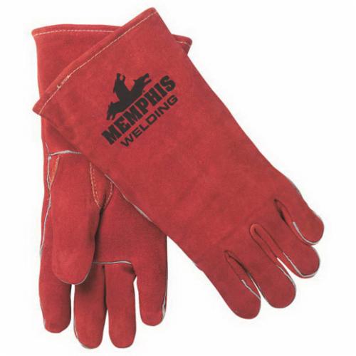 PIP® 75-2026/L MIG/TIG Welding Gloves, L, Top Grain Cowhide Leather/Kevlar® Stitching, Beige/Gray, Unlined Lining, Gauntlet Cuff, 13 in L, 1.1 to 1.2 mm THK Glove Material