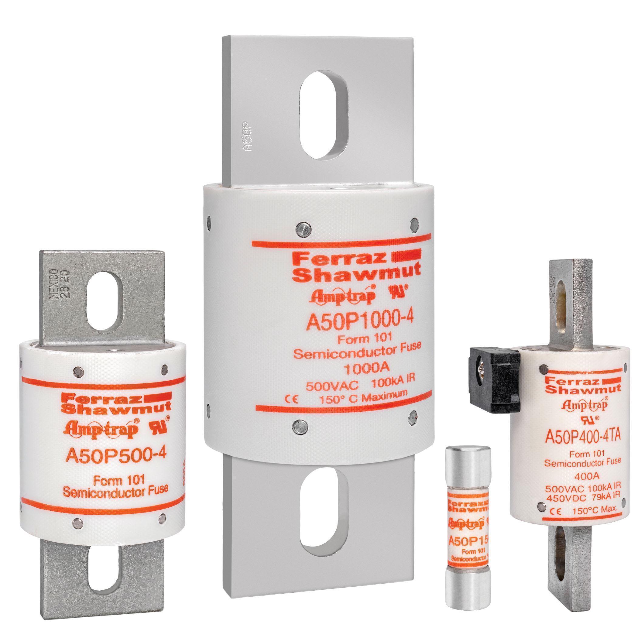 Mersen AMP-TRAP&reg; A50P125-4 Current Limiting Fast Acting Semiconductor Fuse, 125 A, 500 V AC, 100 kA Interrupt, Cylindrical Body