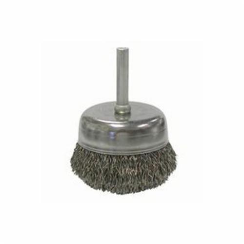 product Anderson Products 10215 UC Series Light Duty Cup Brush, 4 in Dia Brush, 5/8-11 Arbor Hole, 0.02 in Dia Filament/Wire, Crimped, Carbon Steel Fill
