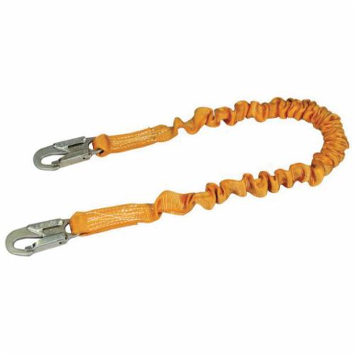 Miller&reg; 216M-Z7/6FTGN Stretchable Shock Absorbing Lanyard, 310 lb Load, 6 ft L, Polyester Webbing Line, 1 Legs, Snap Hook Anchorage Connection, ANSI Z359, CSA Certified, OSHA Approved