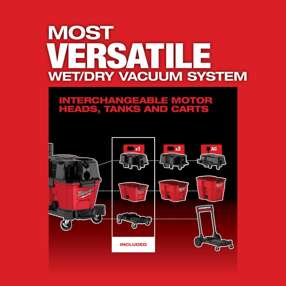 Milwaukee&reg; 0910-80 M18 FUEL&trade; Cordless Wet Dry Vacuum, 6 gal Tank, 18 V, Polypropylene Housing