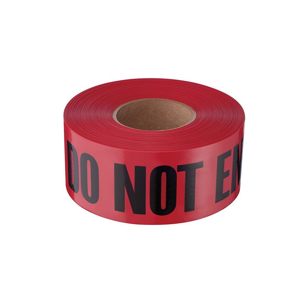 C.H.Hanson® 16003 Standard Grade Barricade Safety Tape, Red/Black, 1000 ft L x 3 in W, Danger Danger Legend, Polyethylene