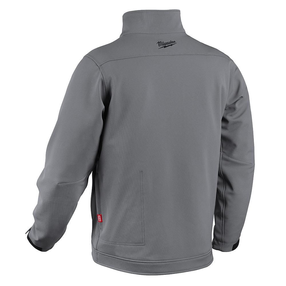 Milwaukee&reg; 204G-21L M12&trade; TOUGHSHELL&trade; Heated Jacket, L, Gray, TOUGHSHELL&trade; Stretch Polyester Outer/Brushed Tricot Inner, Resists: Wind/Water