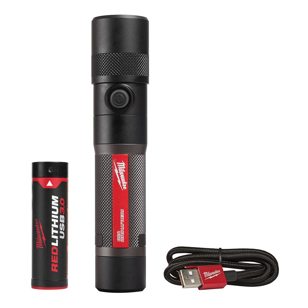 Milwaukee® 2011R Cordless Rechargeable Flashlight With Magnet, LED Bulb, Aluminum Housing, 500 Lumens