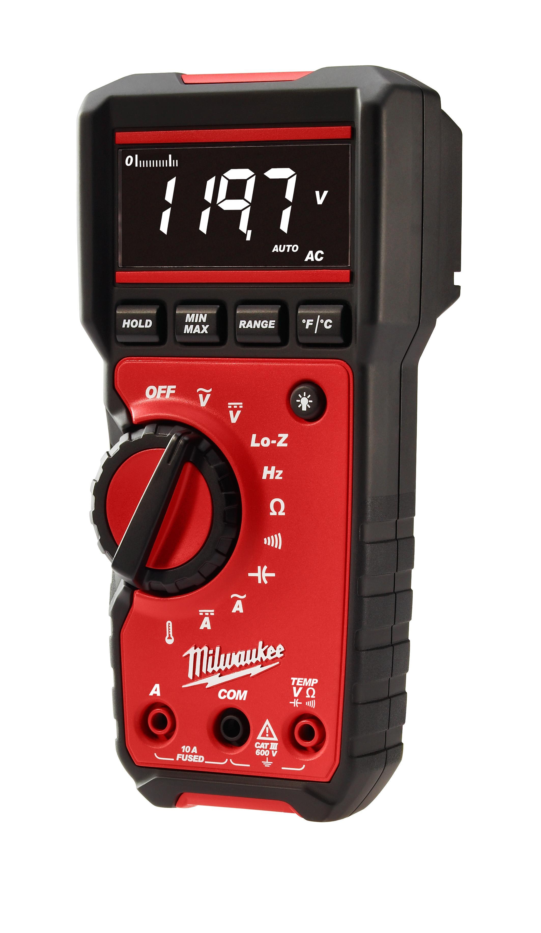 Milwaukee&reg; 2217-20NST Digital Multimeter, 6 mV to 600 V AC/600 mV to 600 V DC, 10 A, 40 mOhm, LCD Display