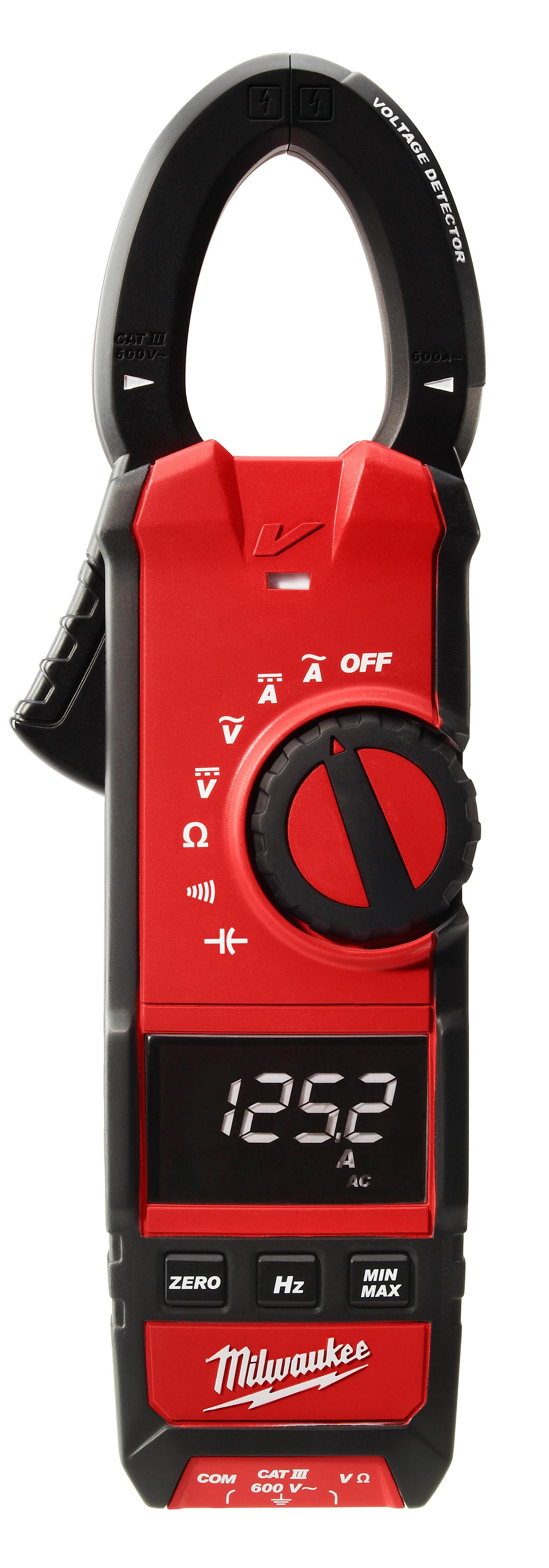 Milwaukee&reg; 2237-20NST Clamp Meter, 600 A, 600 V AC, 6 kOhm, 1.4 in Jaw, Reverse Black LCD Display