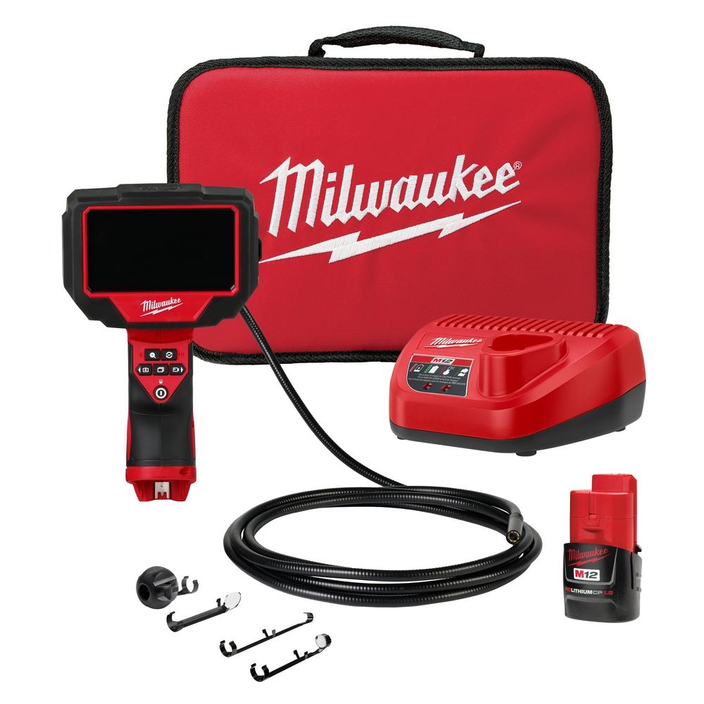 Milwaukee® 2323-21 M12™ M-Spector™ Inspection Camera Kit, 0.394 in Dia, 4.3 in LCD Display, Black/Red