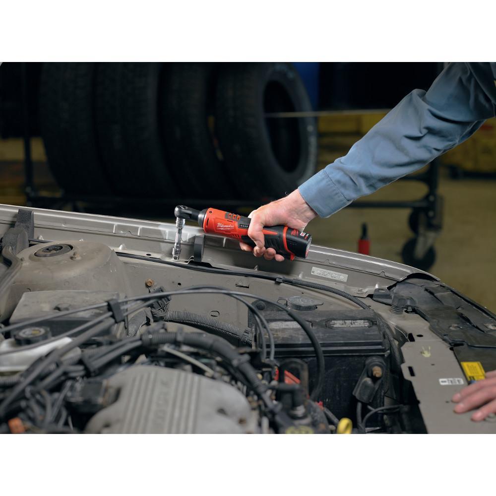 Milwaukee&reg; M12&trade; 2456-20 Double Insulated Cordless Ratchet, 1/4 in Drive, 30 ft-lb Torque, 250 rpm Speed, 12 V DC, Li-Ion Battery, 10-3/4 in OAL