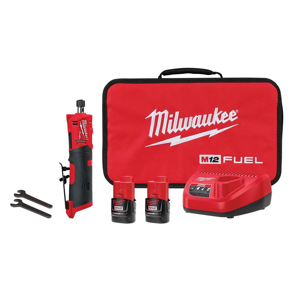 Milwaukee® M12 FUEL™ 2486-20 Cordless Die Grinder, 12 V, Lithium-Ion Battery, Black/Red
