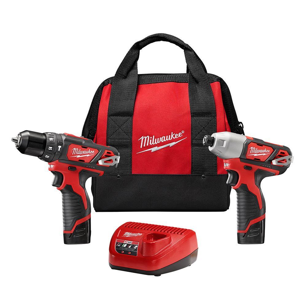 Milwaukee&reg; M12&trade; 2497-22 2-Tool Cordless Combination Kit, Tools: Hammer Drill/Driver, Impact Driver and Reciprocating Saw, 12 V DC, 1.5 Ah Lithium-Ion, Keyed Blade