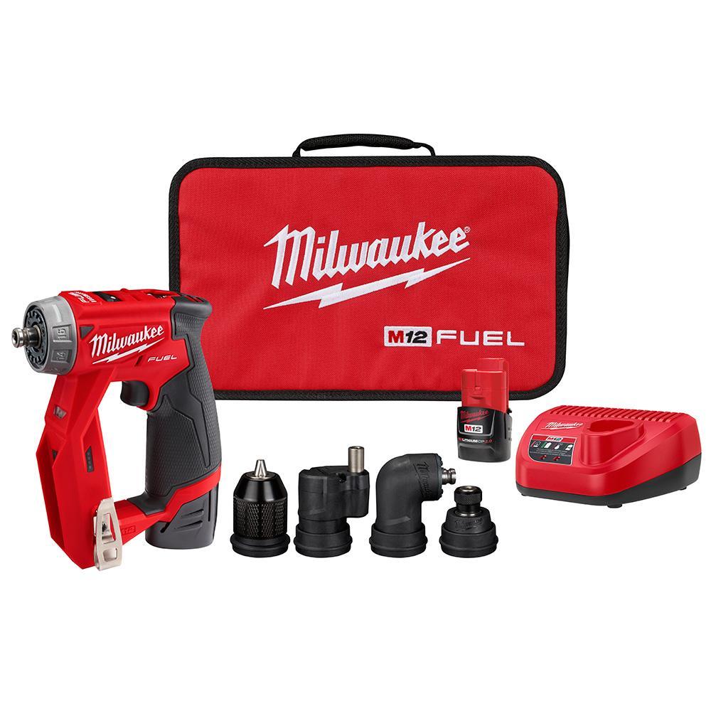 Milwaukee® M12™ 2407-22 Compact Lightweight Cordless Drill/Driver Kit, 3/8 in Chuck, 12 VDC, 0 to 400/0 to 1500 rpm No-Load, 7-3/8 in OAL, Li-Ion Battery