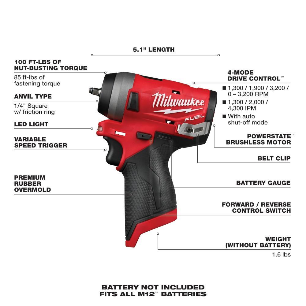 Milwaukee&reg; 2552-20 MIL 2552-20