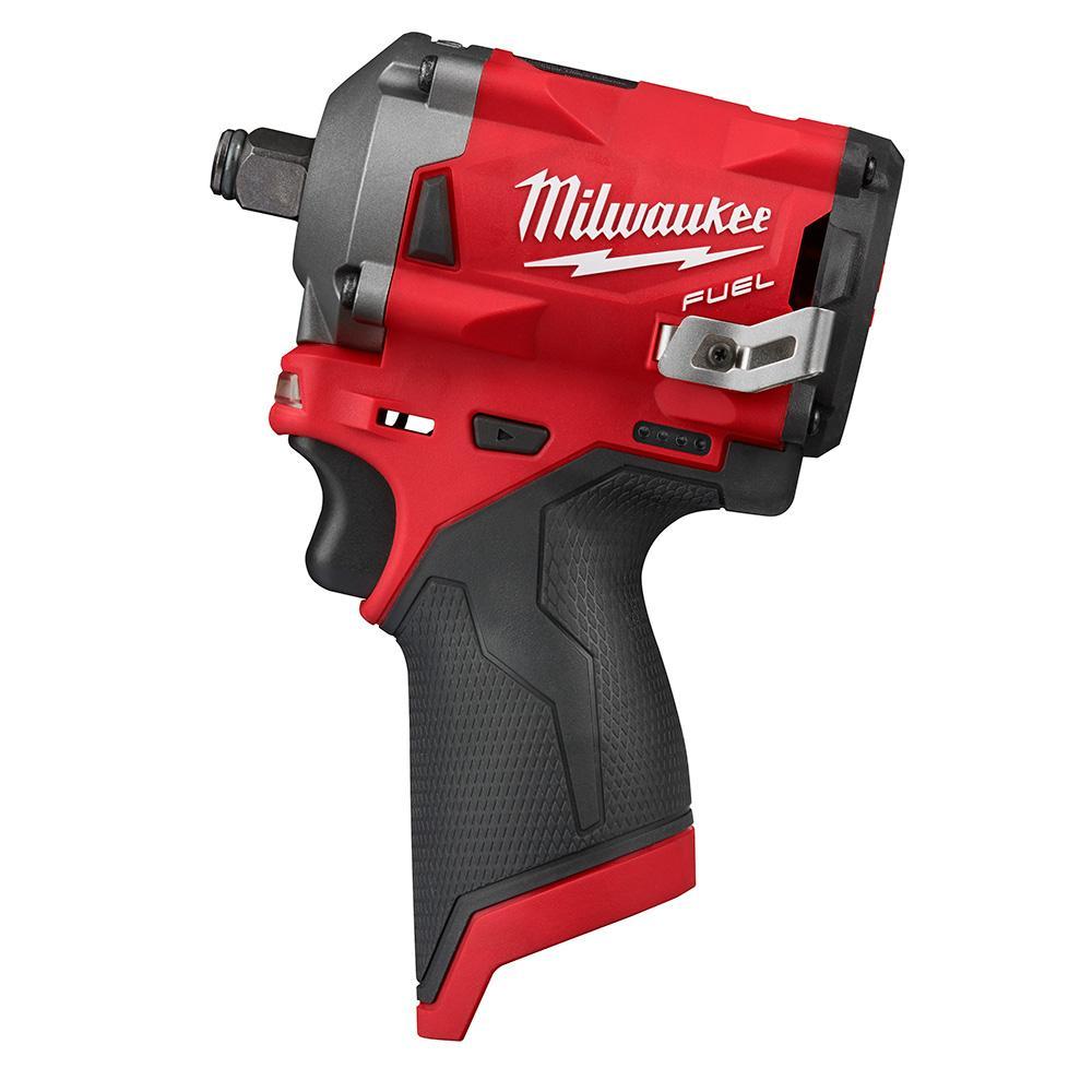 Milwaukee&reg; M12&trade; FUEL&trade; 2555-80 Cordless Reconditioned Stubby Impact Wrench, 1/2 in Square Drive, 250 ft-lb Torque, 12 V, 4.9 in OAL