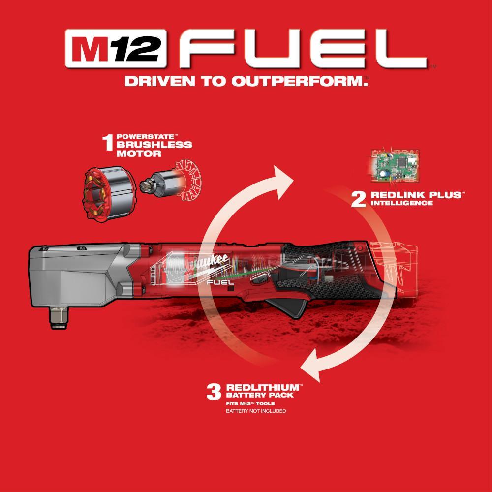 Milwaukee&reg; M12 FUEL&trade; 2565-20 Cordless Impact Wrench, 1/2 in Square Drive, 220 ft-lb Torque, 12 V, 13.28 in OAL