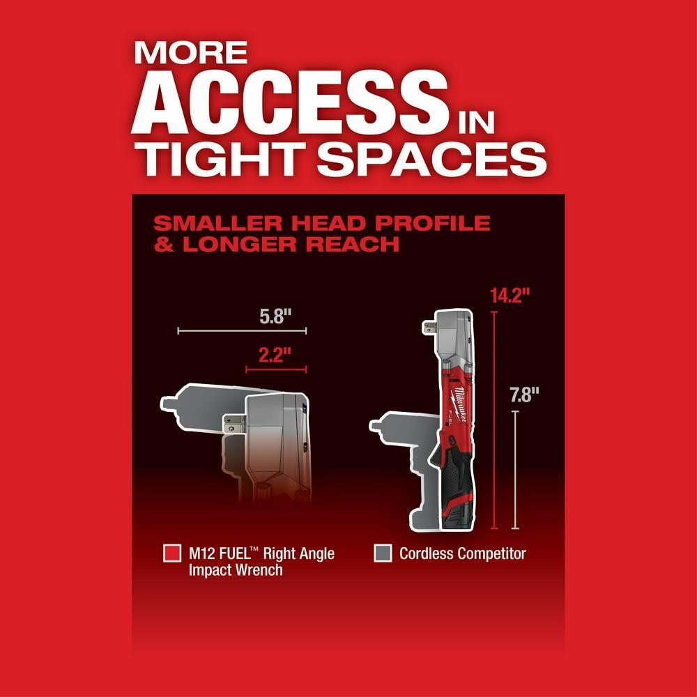 Milwaukee&reg; M12 FUEL&trade; 2565P-20 Cordless Impact Wrench With Pin Detent, 1/2 in Square Drive, 220 ft-lb Torque, 12 V, 13.28 in OAL