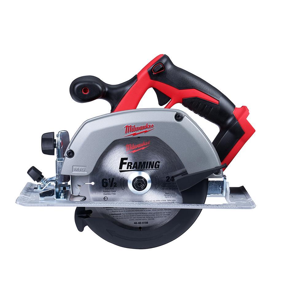 Milwaukee&reg; M18&trade; 2630-80 Cordless Circular Saw, 6-1/2 in Dia Blade, 5/8 in Arbor/Shank, 18 V DC, 1-5/8 in at 45 deg, 2-1/8 in at 90 deg D Cutting, Li-Ion Battery, Left Blade Side