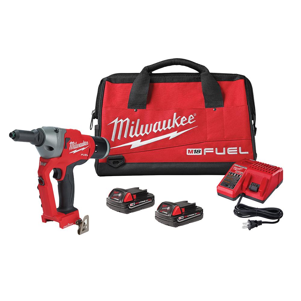 Milwaukee® 2660-20 M18 FUEL™ Blind Rivet Tool, 1/4 in Rivet, 4500 lb Pulling, M18™ REDLITHIUM™ CP2.0 Battery