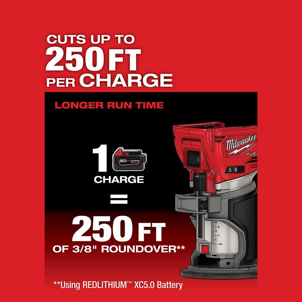 Milwaukee&reg; M12&trade; M18 FUEL&trade; 2723-20 Cordless Compact Router, 10000 to 31000 rpm, 12 V, Lithium-Ion Battery, Round Base, For Use On Plunge Base and Offset Base Attachments