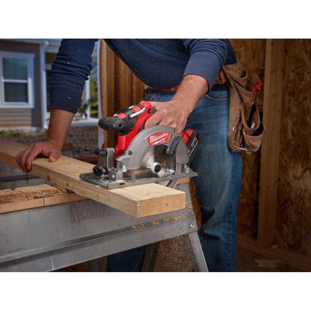 Milwaukee&reg; 2730-80 M18&trade; FUEL&trade; Brushless Motor Cordless Direct Drive Reconditioned Variable Circular Saw, 6-1/2 in Dia Blade, 5/8 in Arbor/Shank, 18 V, 1-5/8 in at 45 deg, 2-3/16 in at 90 deg D Cutting, Li-Ion Battery, Left Blade Side