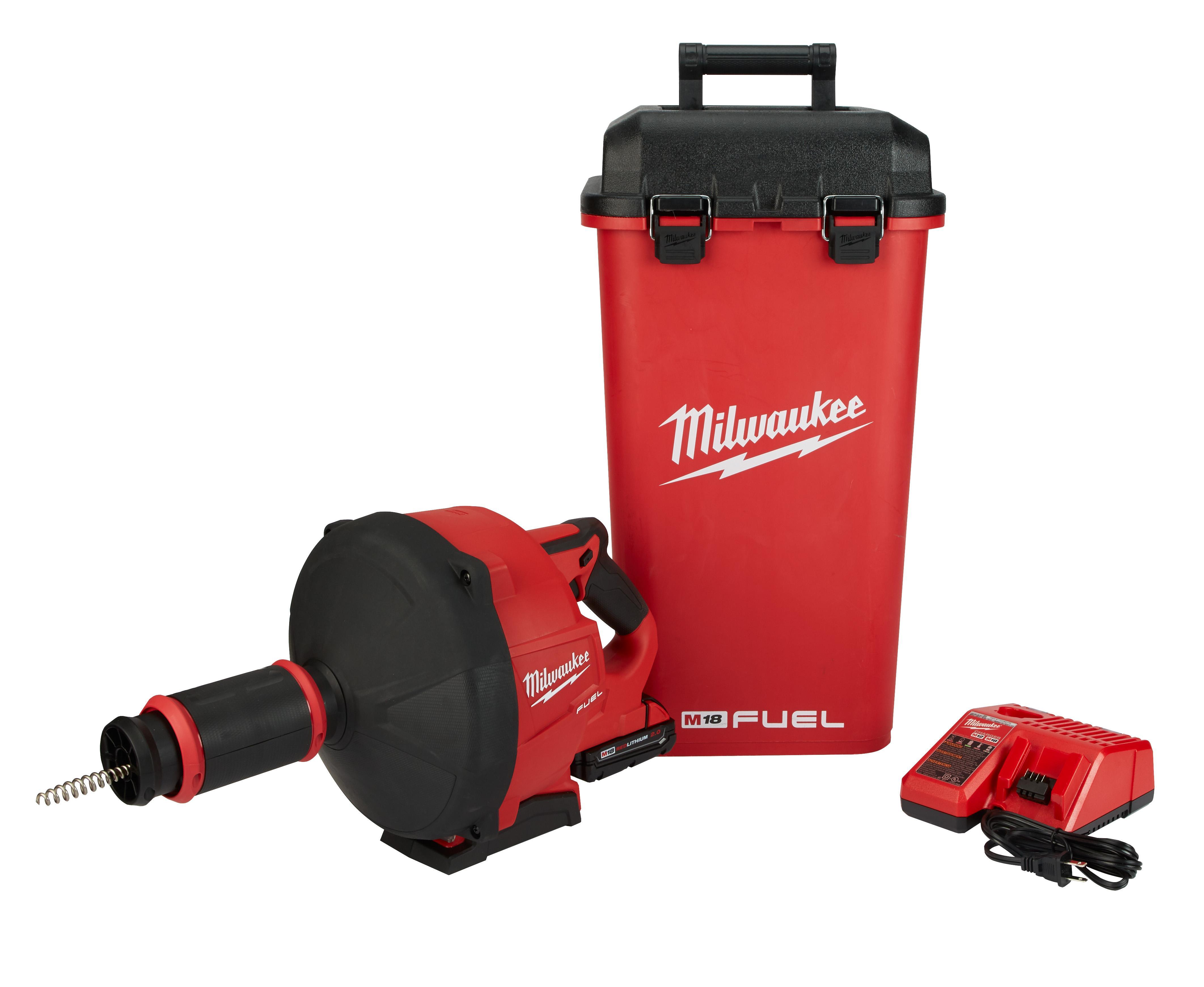 Milwaukee&reg; M18 FUEL&trade; 2772A-21 Kit Cordless Drain Gun Kit, 1-1/4 to 3 in Drain Line, 50 ft Max Run, 18 V DC, Plastic Housing
