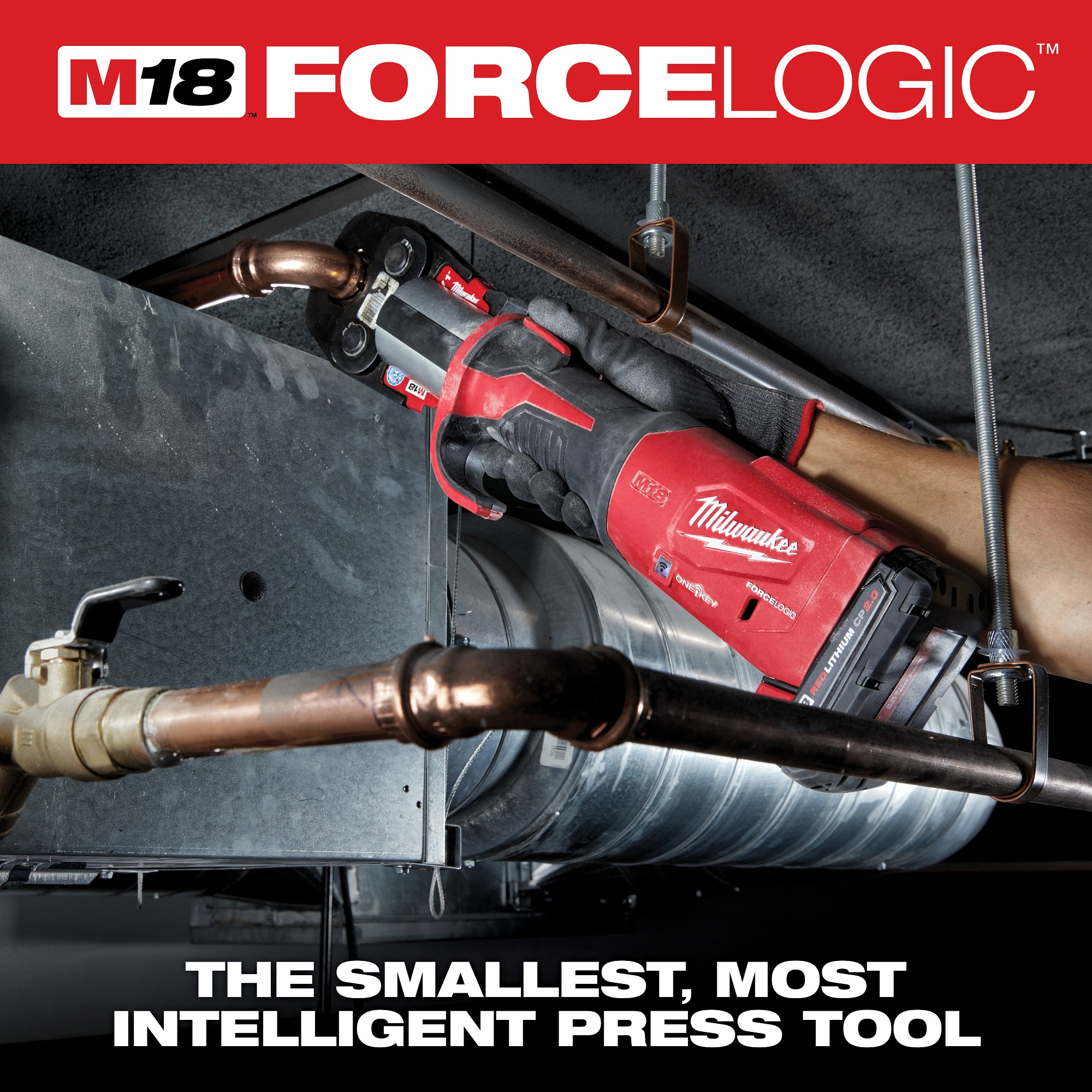 Milwaukee&reg; M18&trade; FORCE LOGIC&trade; 2773-20L Long Throw Cordless Press Tool Kit, 7200 lb Crimping, 18 V DC, Li-Ion Battery, 18.3 in OAL