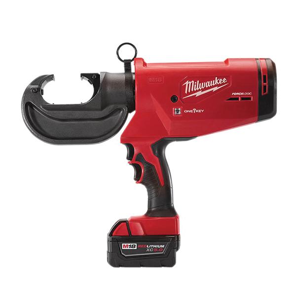 Milwaukee&reg; 2978-22O M18&trade; FORCE LOGIC&trade; Cordless Linear Utility Crimper Kit, 8 AWG to 600 kcmil Crimping, 6 ton Crimping, 18 V, Li-Ion Battery, 19.9 in OAL