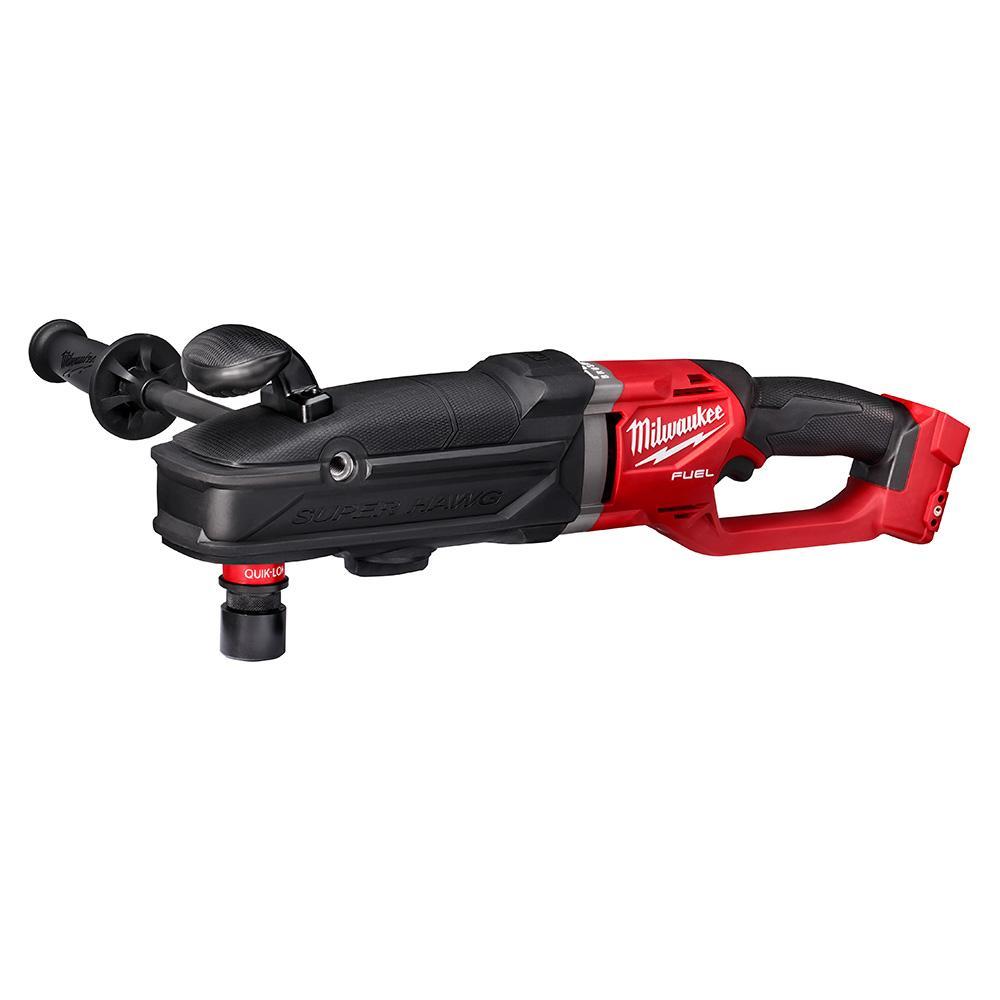 product Milwaukee® 2807-20 M18™ FUEL™ Hole Hawg™ Cordless Right Angle Drill, 1/2 in Keyed Chuck, 18 V, 1550 rpm No-Load, 15.6 in OAL, Li-Ion Battery