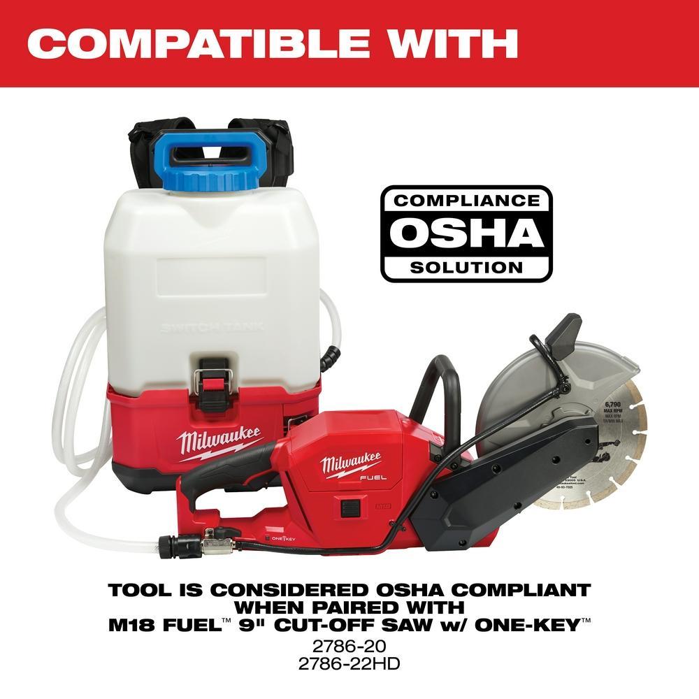 Milwaukee&reg; M18&trade; SWITCH TANK&trade; 2820-21WS Backpack Water Supply Kit, 4 gal Tank, 20 to 60 psi Pressure