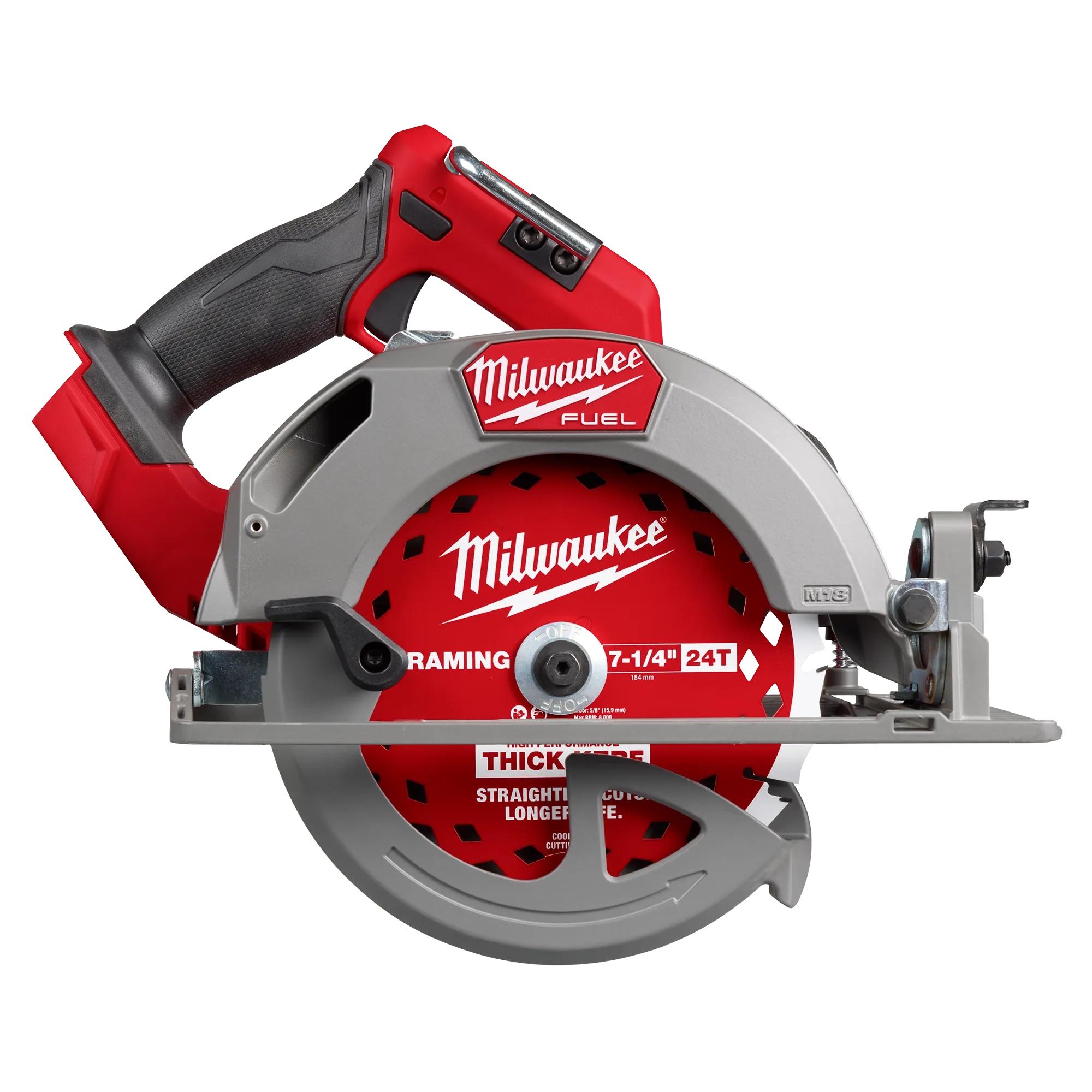 Milwaukee&reg; 2834-21HD M18 FUEL&trade; Cordless Circular Saw Kit, 7-1/4 in Dia Blade, 18 V, 2.062, 2.625 in D Cutting Lithium Battery, Right Blade Side