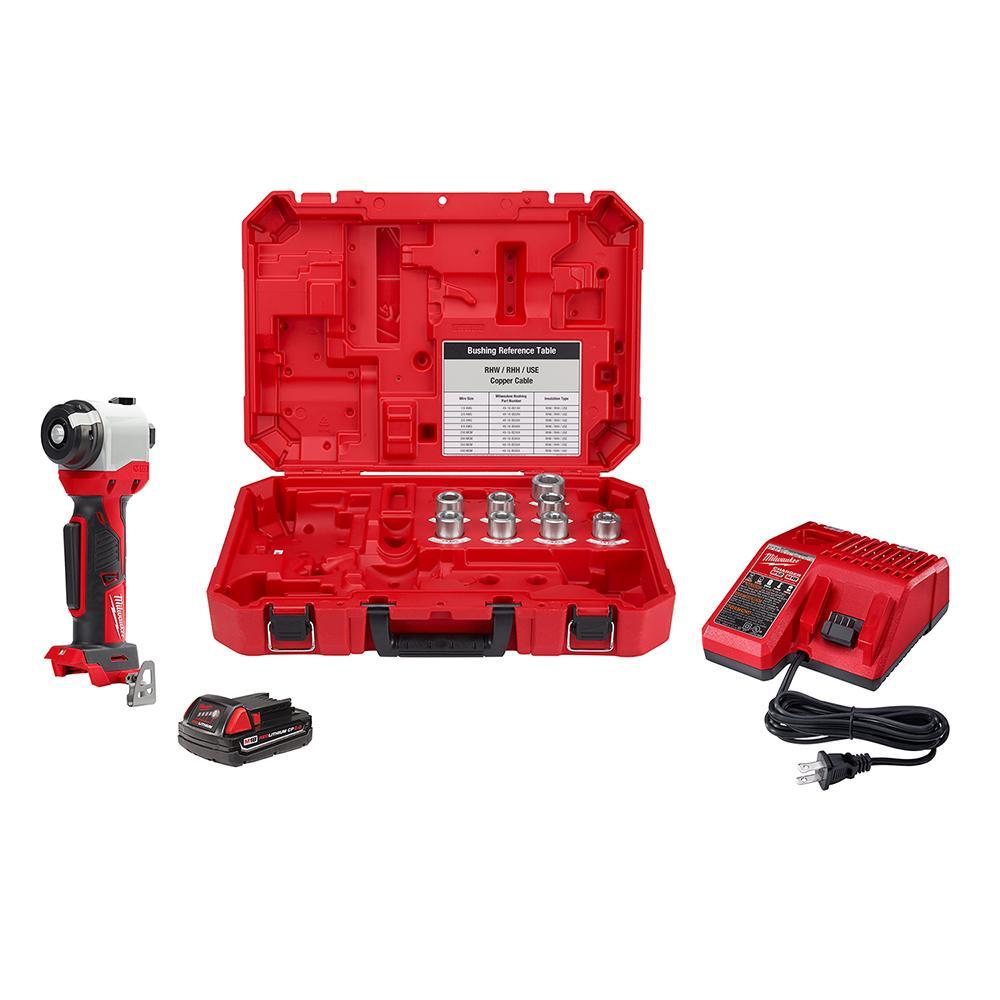 Milwaukee&reg; M18 FUEL&trade; 2935X-21 Cordless Cable Stripper Kit, 1/0 AWG to 750 kcmil Copper Cutting, 18 V, Li-Ion Battery