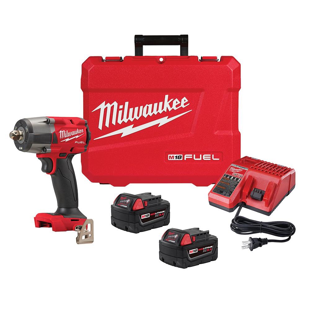 Milwaukee&reg; 2962P-22 M18&trade; FUEL&trade; Cordless Variable Mid-Torque Impact Wrench, 1/2 in, 650 in-lb Torque, 18 V, 6 in OAL