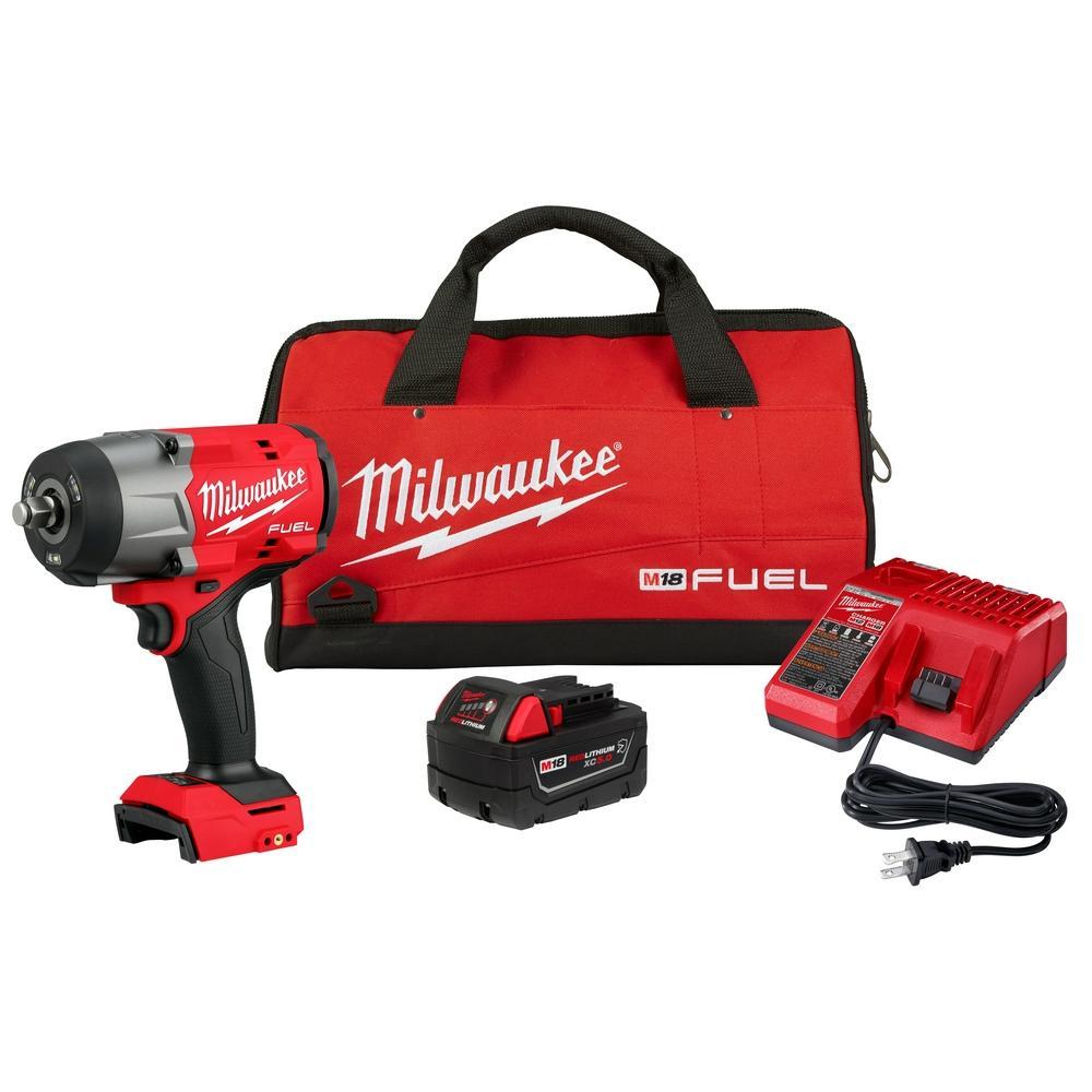 Milwaukee&reg; 2967-21B M18 FUEL&trade; High Torque Impact Wrench, 1/2 in Drive Square Drive, 0 to 2400 ipm, 1100 ft-lb Fastening/1500 ft-lb Nut-Busting Torque Rating, 18 V, 7.6 in OAL