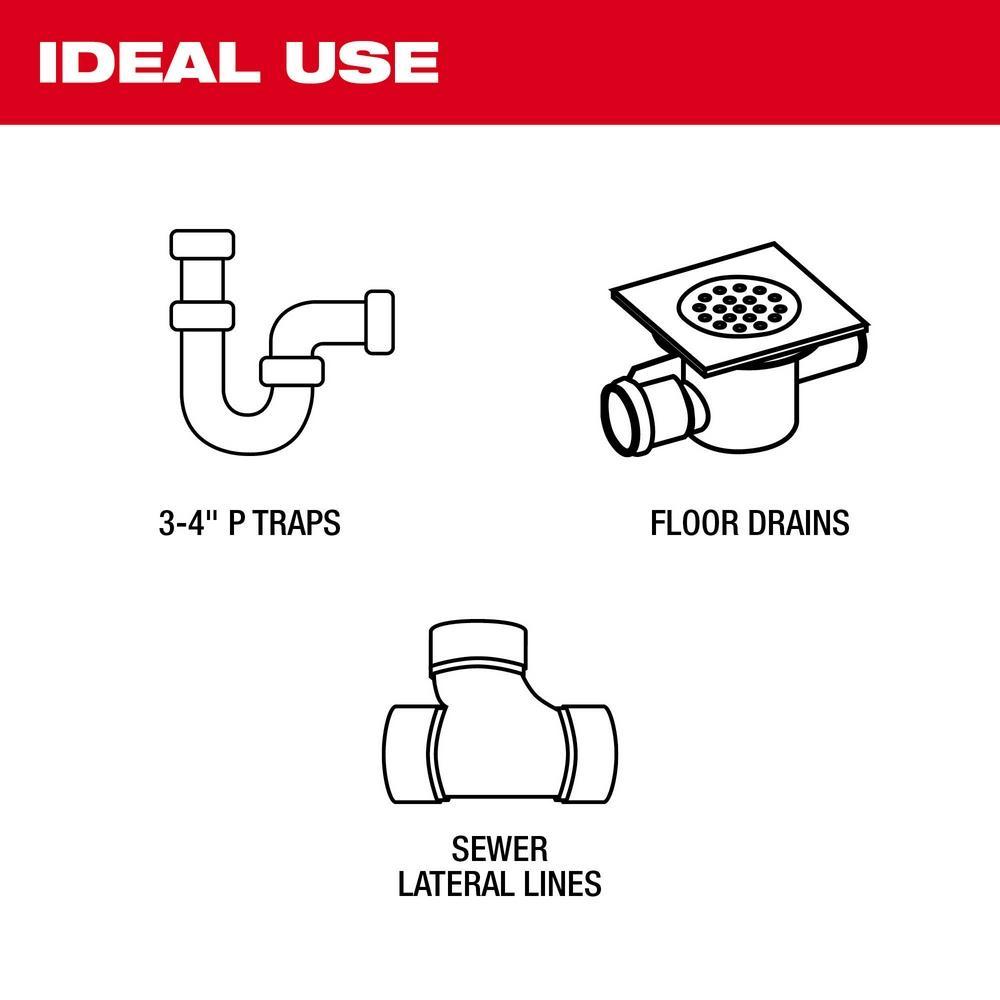 Milwaukee&reg; 2975-20 Main/Sewer Mid-Stiff Pipeline Inspection System, For Use With M18&trade; Wireless Monitor or MILWAUKEE&reg; Pipeline Inspection App, 1080p Camera Resolution, IP67