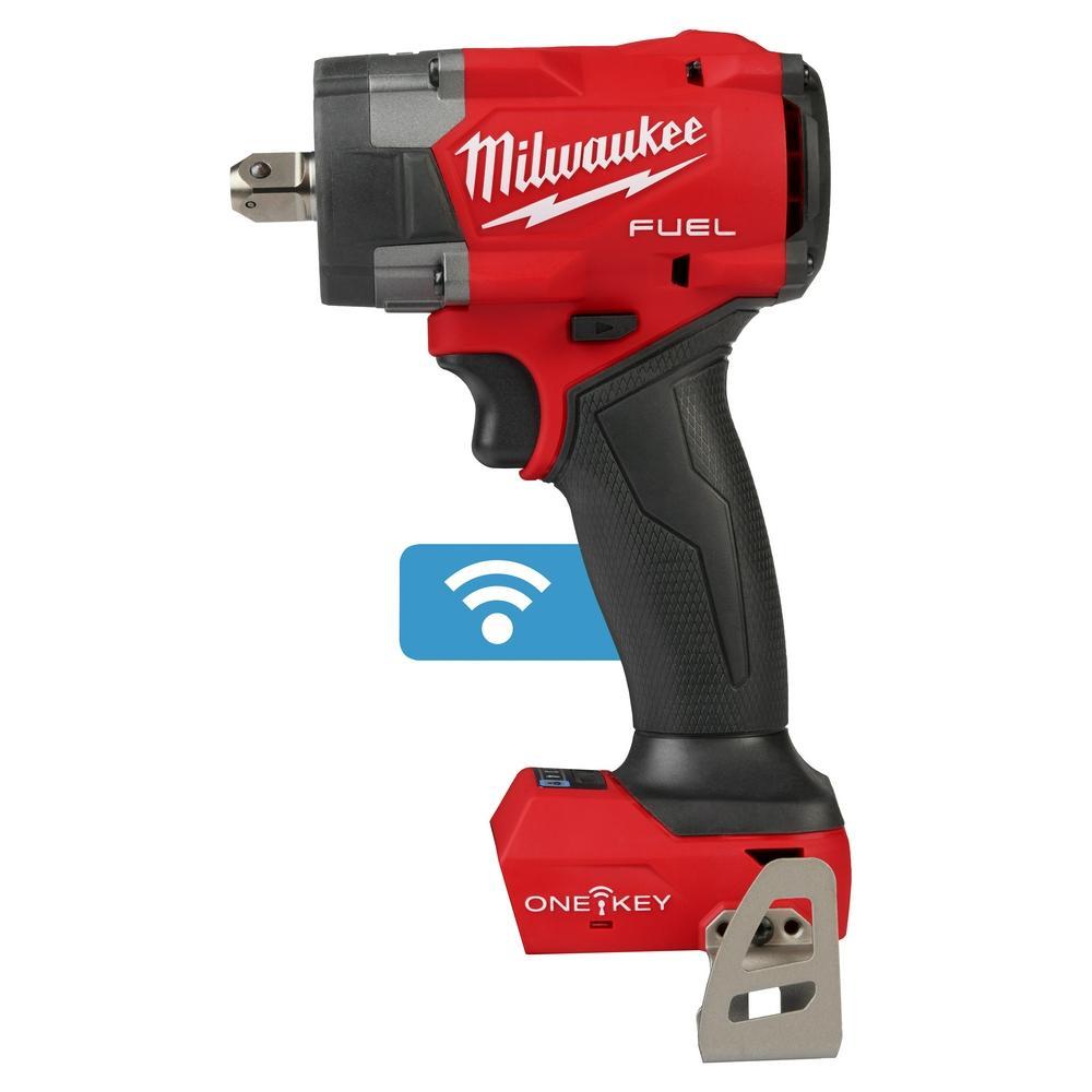 Milwaukee&reg; M18&trade; 2659-20 Compact Cordless Impact Wrench With Pin Detent, 1/2 in Straight Drive, 3350 bpm, 183 ft-lb Torque, 18 V DC, 6 in OAL