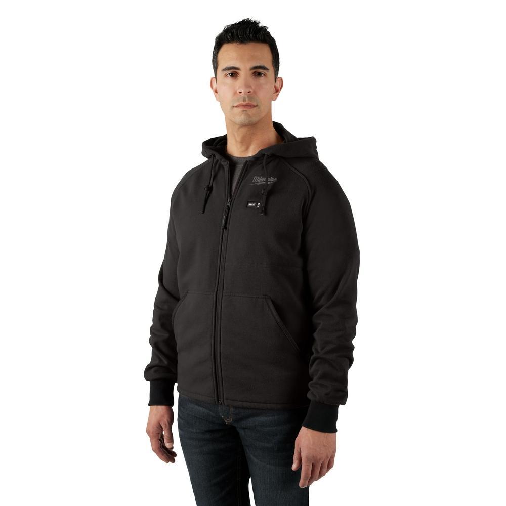 Milwaukee&reg; 306B-21L 306 Heated Hoodie, L, Black, Cotton/Polyester, 42 to 44 in Chest