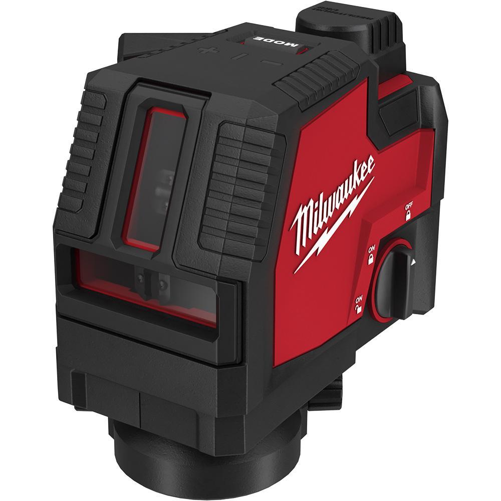 Milwaukee&reg; 3632-21 M12&trade; 360 deg Automatic Cordless Self Leveling 3-Plane Laser, 125 ft Measuring, +/- 1/8 in at 33 ft Accuracy, 12 V, M12&trade; REDLITHIUM&trade; 4.0 XC Battery, Reinforced Nylon Housing