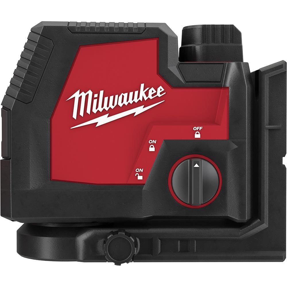 Milwaukee&reg; 3521-21 Cordless Self Leveling Cross Line Laser, 100 ft Measuring, +/- 1/8 in at 33 ft Accuracy, 4 V, REDLITHIUM&trade; USB Rechargeable Battery, Reinforced Nylon/Rubber/Steel Housing