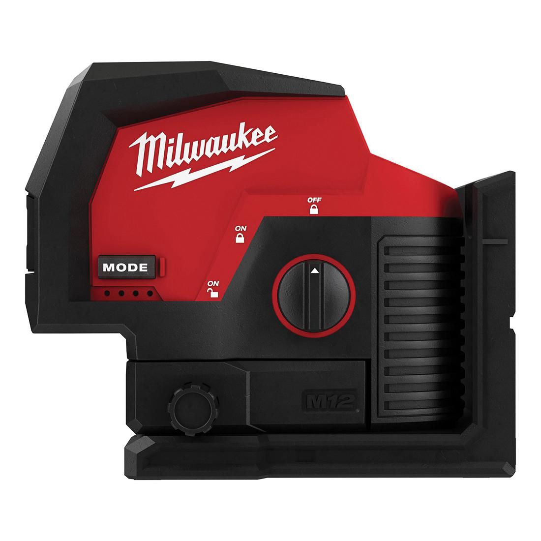 product Milwaukee® 3622-21 M12™ Automatic Cordless Self Leveling Cross Line and Plumb Points Laser, 125 ft Measuring, +/- 1/8 in at 33 ft Accuracy, 12 V, Li-Ion Battery, Reinforced Nylon Housing