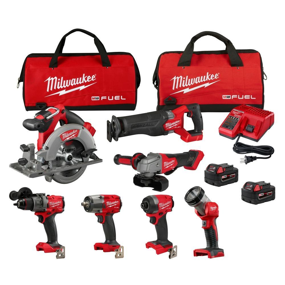 Milwaukee&reg; M18&trade; 2696-24 4-Tool Kit Cordless Combination Kit, Tools: Hammer Drill, Impact Wrench, 18 V DC, 3 Ah Lithium-Ion, Keyless Blade