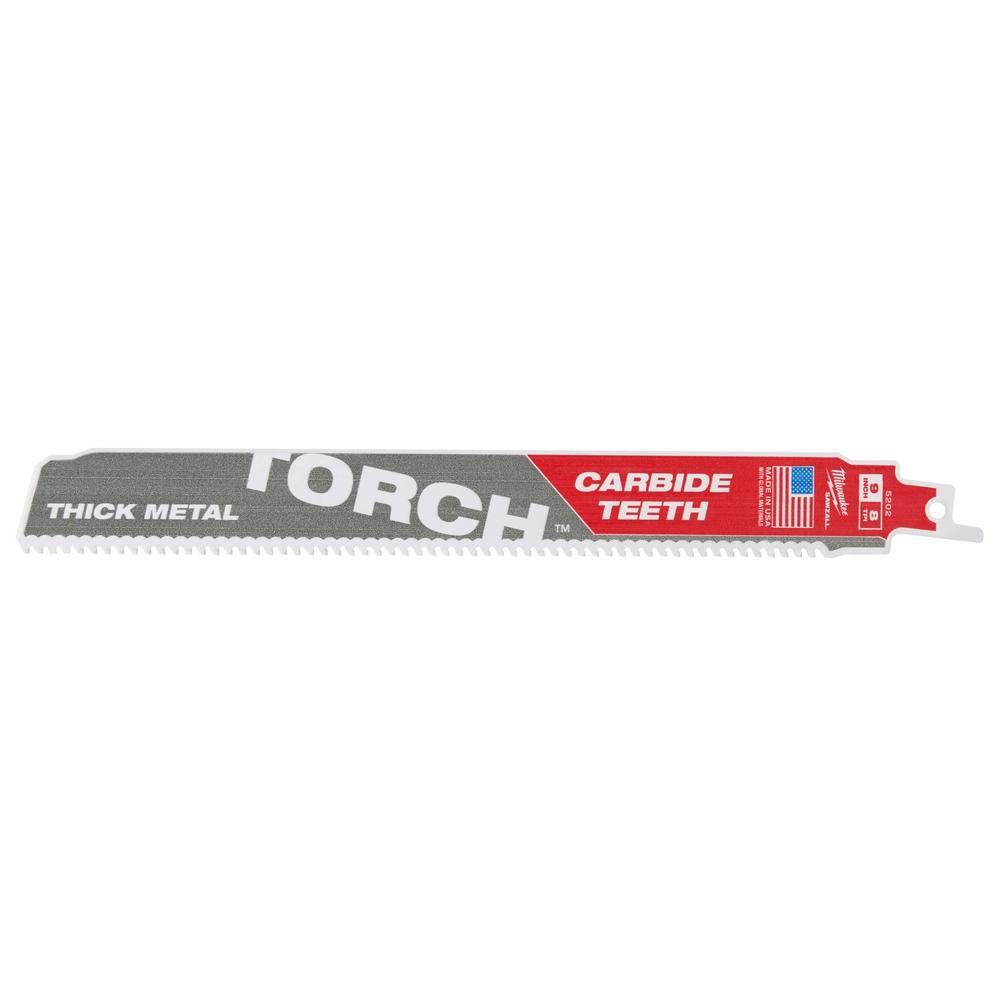Milwaukee&reg; SAWZALL&reg; TORCH&trade; 48-00-5502 Reciprocating Saw Blade, 9 in L x 0.05 in W, 7 TPI, Carbide Body
