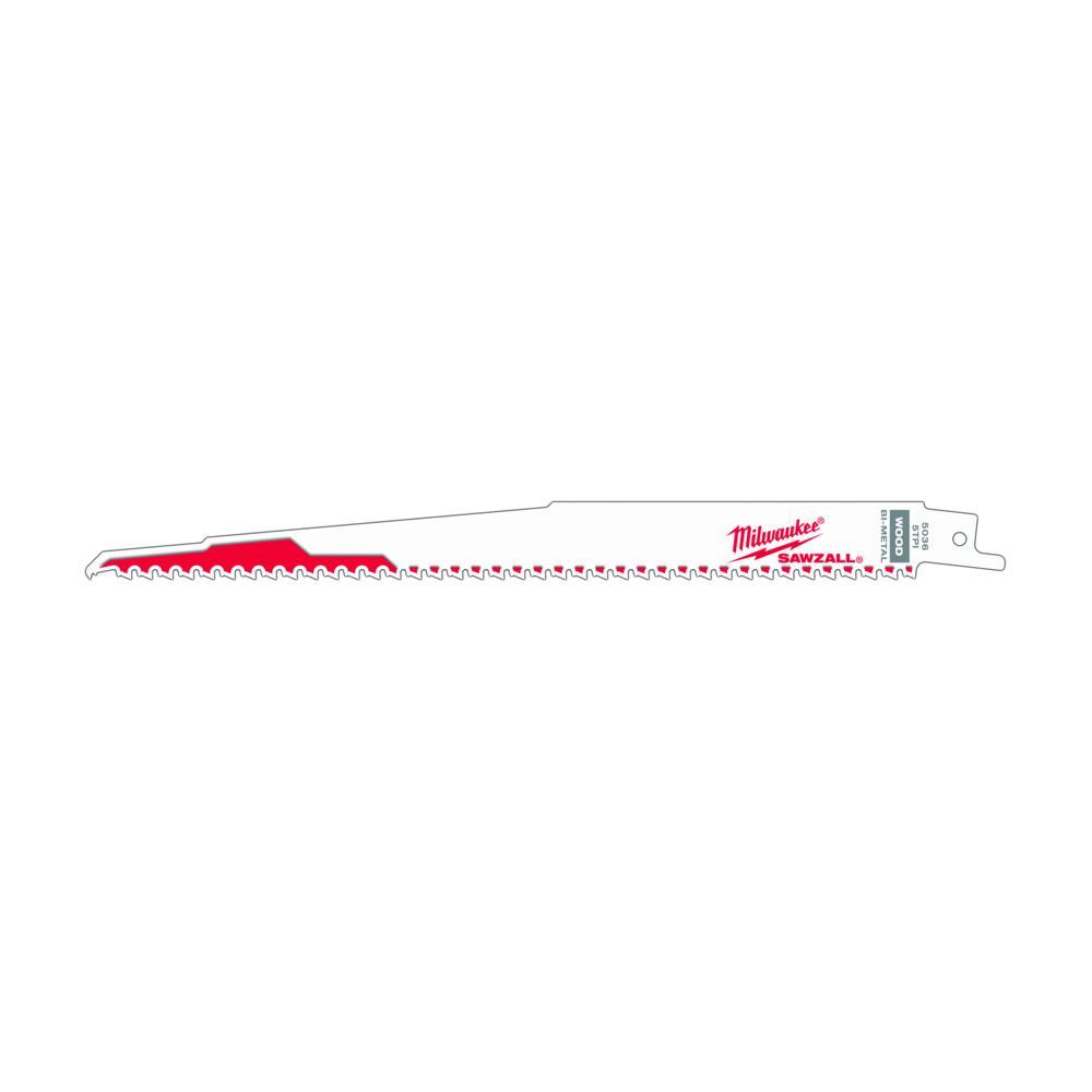product Lenox® 20372960R5 Shatter-Resistant Reciprocating Saw Blade, 9 in L x 7/8 in W, 10 TPI, Steel Body, Universal/Toothed Edge Tang