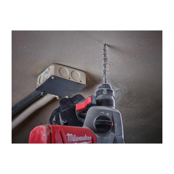 Milwaukee&reg; 48-20-7414 M/2&trade; 2-Cutter Rotary Hammer Drill Bit, 3/16 in Drill Bit, 25/64 in SDS-Plus Shank, 10 in D Cutting, Carbide Cutting Edge, 12 in OAL