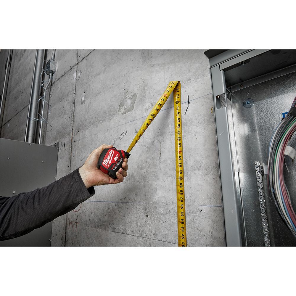 Milwaukee&reg; 48-22-0216M Magnetic Wide Measuring Tape With Belt Clip, 16 ft L x 1-5/16 in W Blade, Steel Blade, 1/16 in, 1/8 in, 1/4 in, 1/2 in, 1 ft Graduation