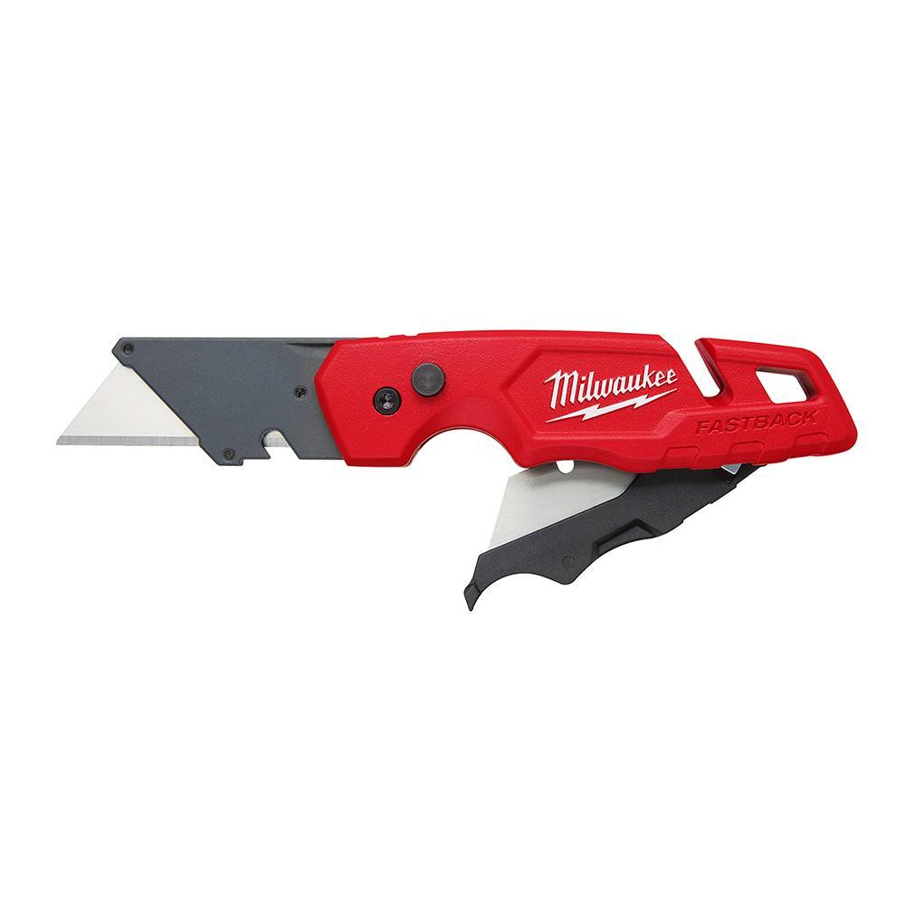 Milwaukee&reg; FASTBACK&trade; 48-22-1502 Folding Utility Knife With Blade Storage, Steel Blade, 1 Blades Included, 6.87 in OAL
