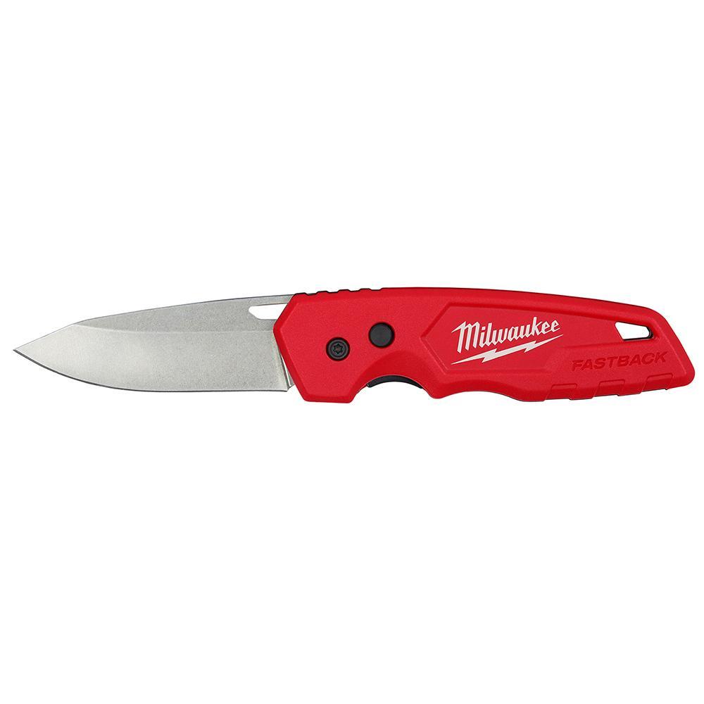 Milwaukee&reg; Fastback&trade; 48-22-1520 Lockable Folding Pocket Knife, Stainless Steel Drop Point Blade, 2.95 in L Blade