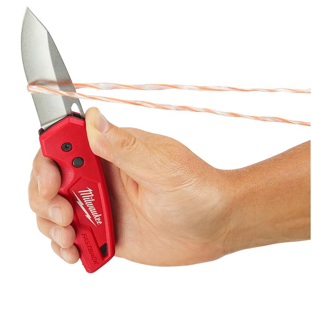 Milwaukee&reg; Fastback&trade; 48-22-1520 Lockable Folding Pocket Knife, Stainless Steel Drop Point Blade, 2.95 in L Blade