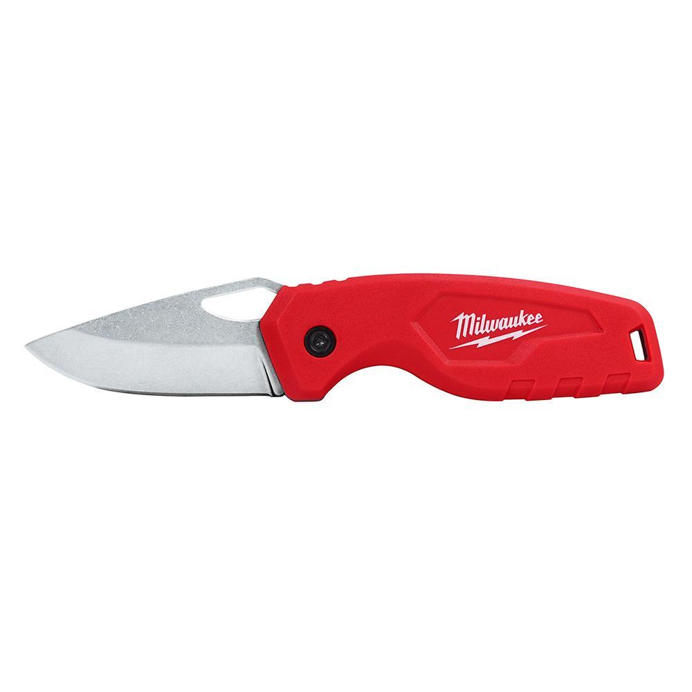 Milwaukee&reg; 48-22-1521 Compact Sharpenable Folding Knife, Stainless Steel Straight Edge Blade, 2-1/4 in L Blade, Thumb Hole Opening